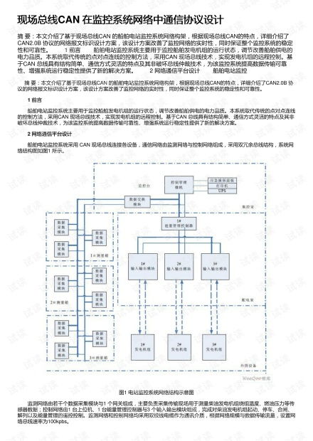 现场总线can在监控系统网络中通信协议设计资源 csdn文库